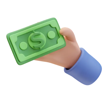 Hand hält Geld Banknote  3D Icon