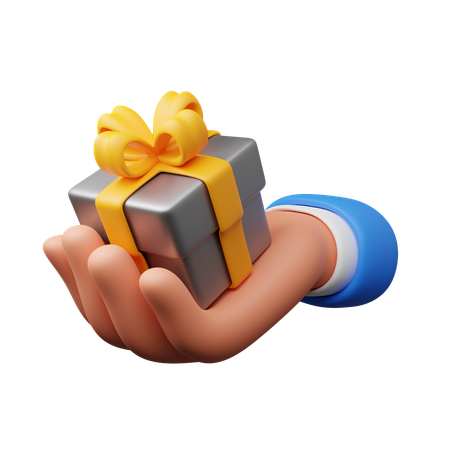 Hand hält Geschenkbox  3D Icon