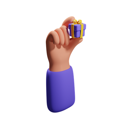 Hand hält Geschenkbox  3D Icon