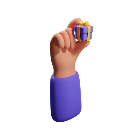 Hand hält Geschenkbox  3D Icon