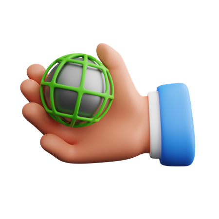 Hand hält Globus  3D Icon