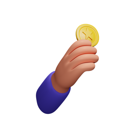 Hand hält Goldmedaille  3D Icon