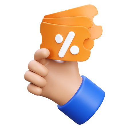 Hand hält Gutschein  3D Icon