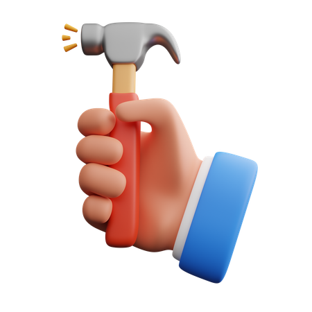 Hand hält Hammer  3D Icon