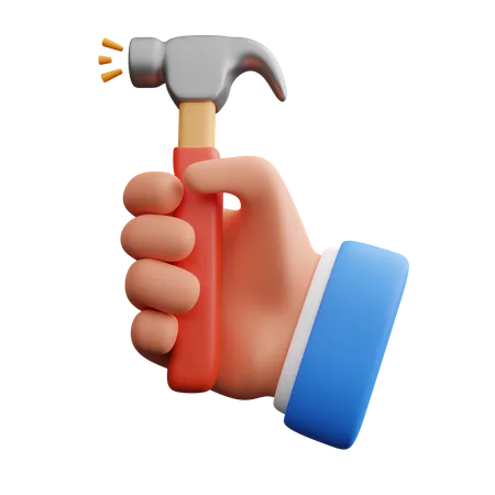 Hand hält Hammer  3D Icon