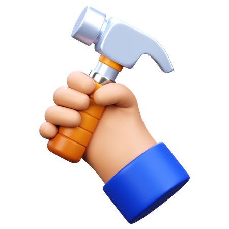 Hand hält Hammer  3D Icon