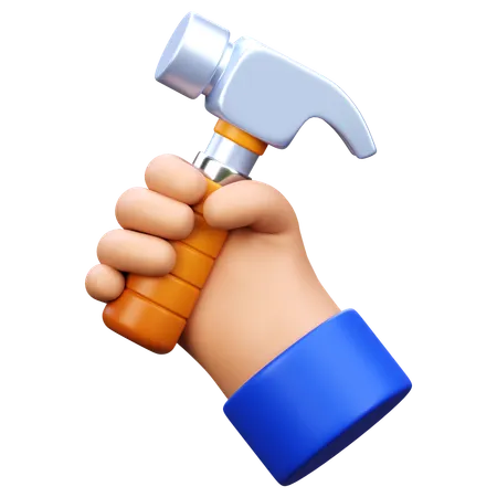 Hand hält Hammer  3D Icon