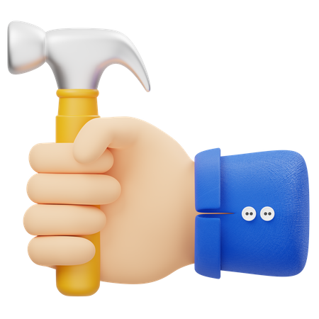 Hand hält Hammer  3D Icon