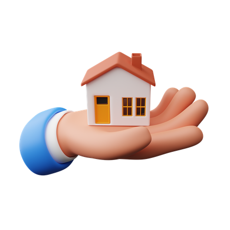 Hand hält Haus  3D Icon