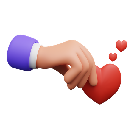 Hand hält Herz  3D Icon