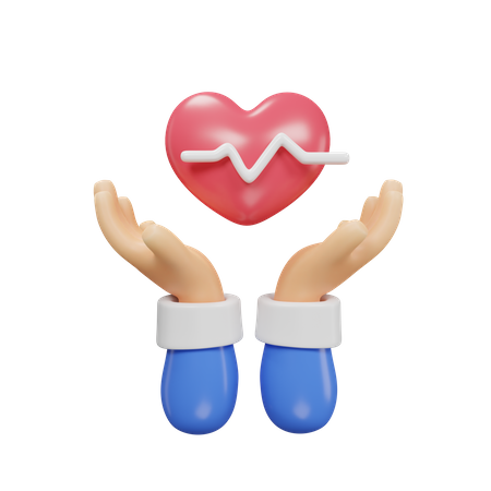 Hand hält Herz  3D Icon