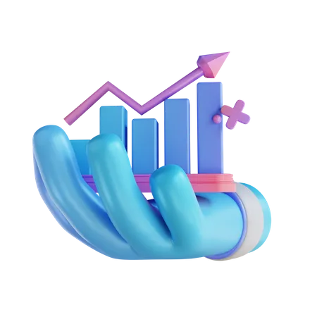 Hand hält Diagramm hoch  3D Illustration