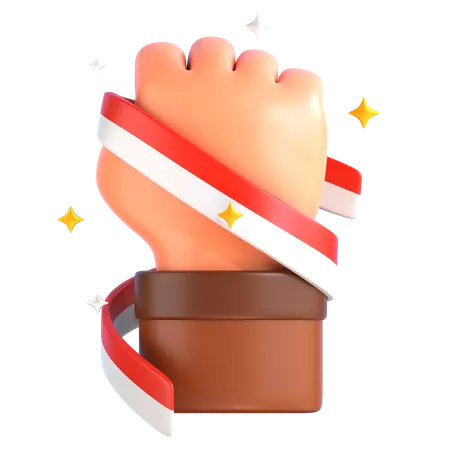 Hand hält indonesische Flagge  3D Icon