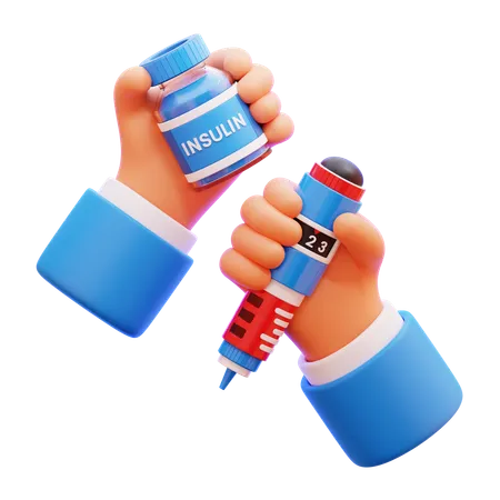 Hand hält Insulin  3D Icon