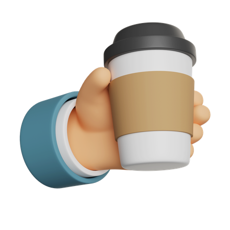 Hand hält Kaffee  3D Icon