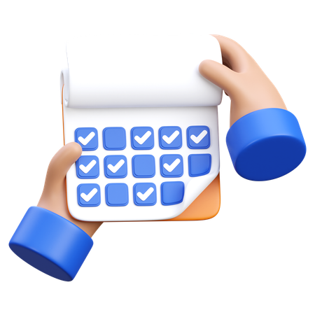 Hand hält Kalender  3D Icon