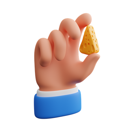 Hand hält Käse  3D Icon