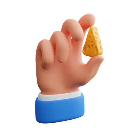 Hand hält Käse  3D Icon