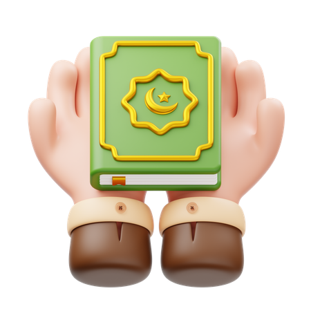 Hand hält den Koran  3D Icon