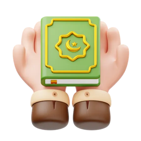 Hand hält den Koran  3D Icon