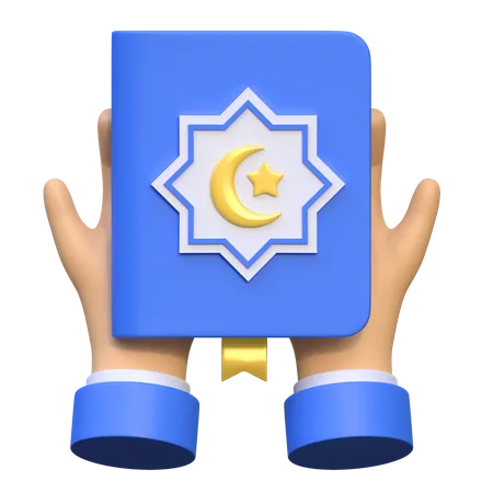 Hand hält den Koran  3D Icon