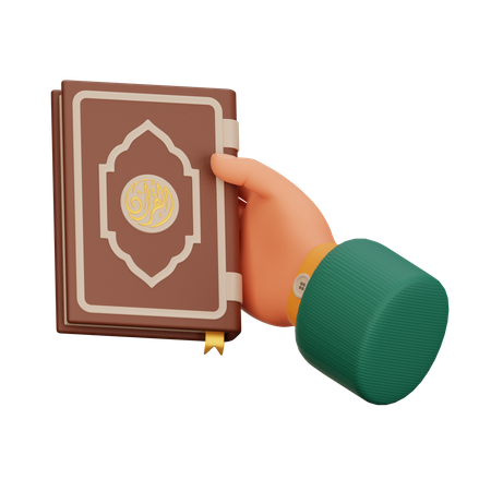 Hand hält den Koran  3D Icon