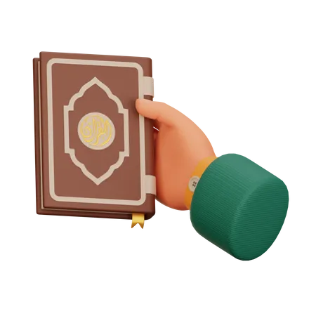 Hand hält den Koran  3D Icon