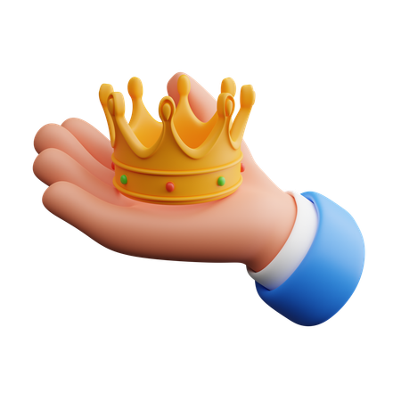 Hand hält Krone  3D Icon