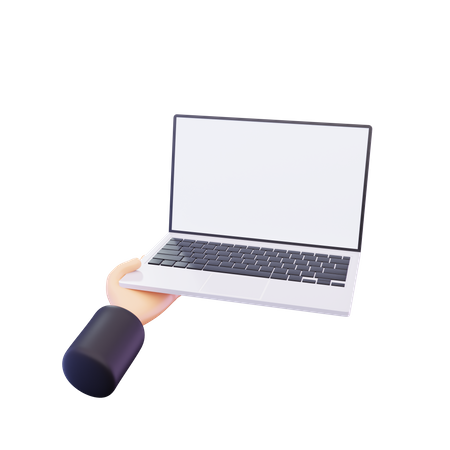 Hand hält Laptop  3D Icon