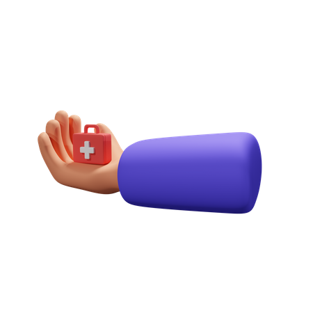 Hand hält Medikamentenbox  3D Icon