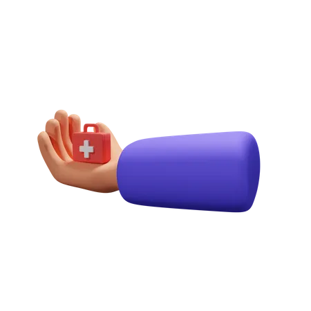 Hand hält Medikamentenbox  3D Icon