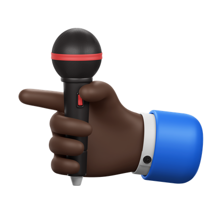 Hand hält Mikrofon  3D Icon