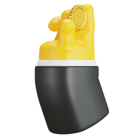 Hand hält Münze  3D Icon