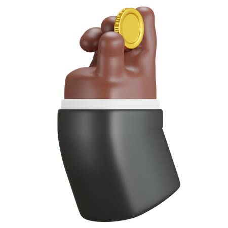 Hand hält Münze  3D Icon