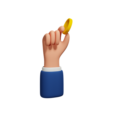 Hand hält Münze  3D Icon