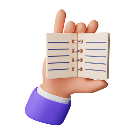 Hand hält Notiz  3D Icon