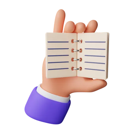 Hand hält Notiz  3D Icon