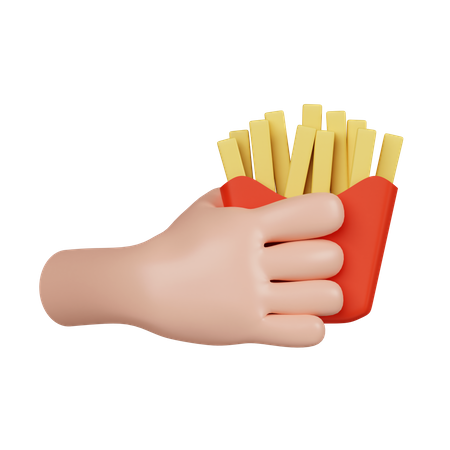 Hand hält Pommes Frites  3D Icon