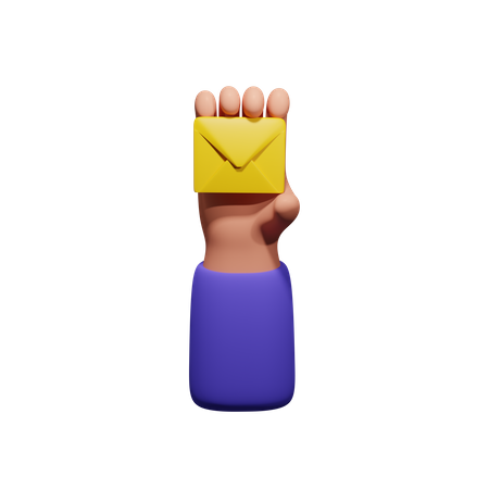 Hand hält Post  3D Icon