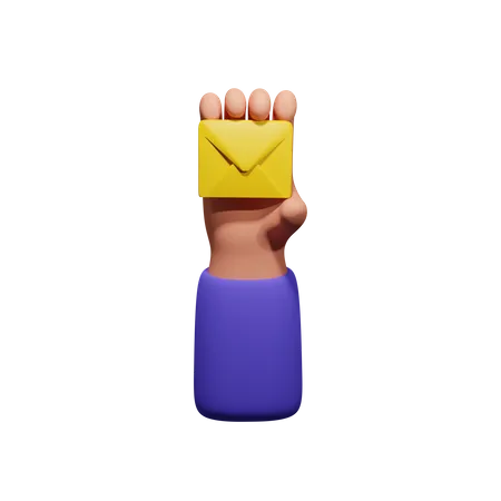 Hand hält Post  3D Icon