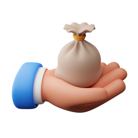 Hand hält Sack  3D Icon