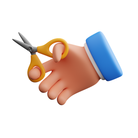 Hand hält Schere  3D Icon