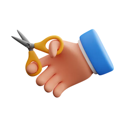 Hand hält Schere  3D Icon