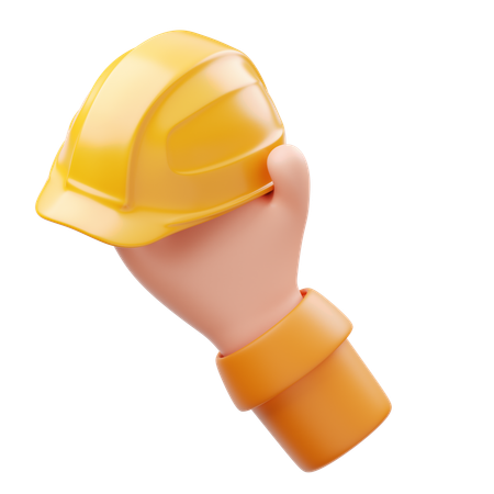 Hand hält Schutzhelm  3D Icon