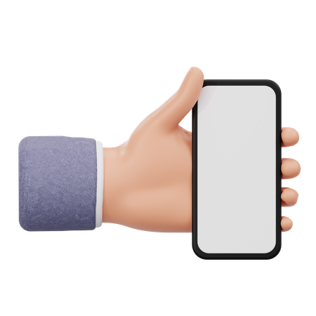 Hand hält Smartphone  3D Icon