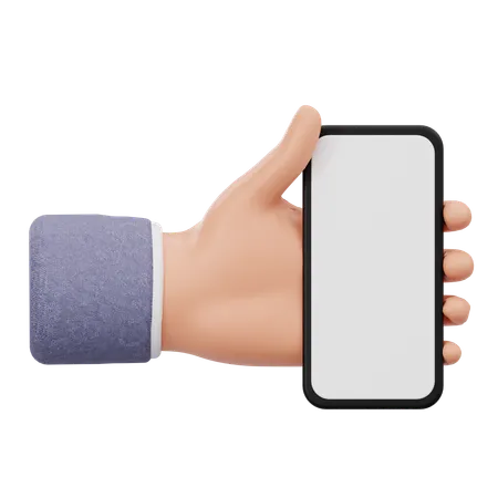 Hand hält Smartphone  3D Icon