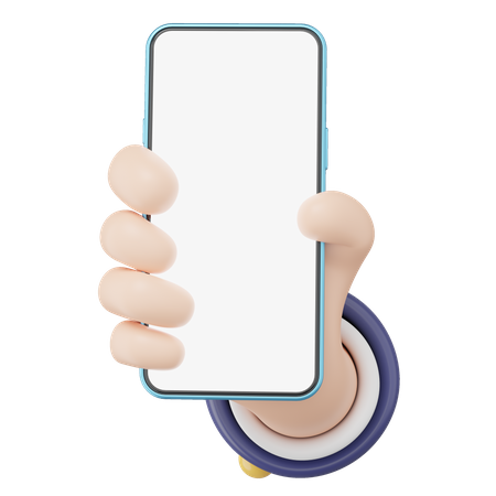 Hand hält Smartphone  3D Icon