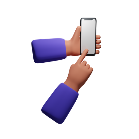 Hand hält Smartphone  3D Icon