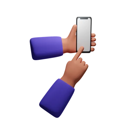 Hand hält Smartphone  3D Icon