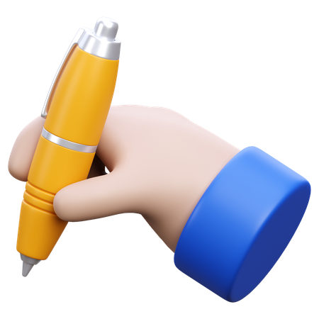 Hand hält Stift  3D Icon